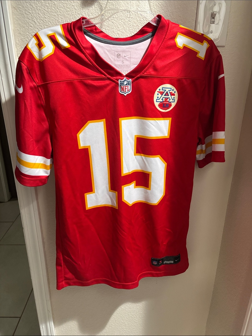 Nike Red Kansas City Football Jersey #15 Mahomes S